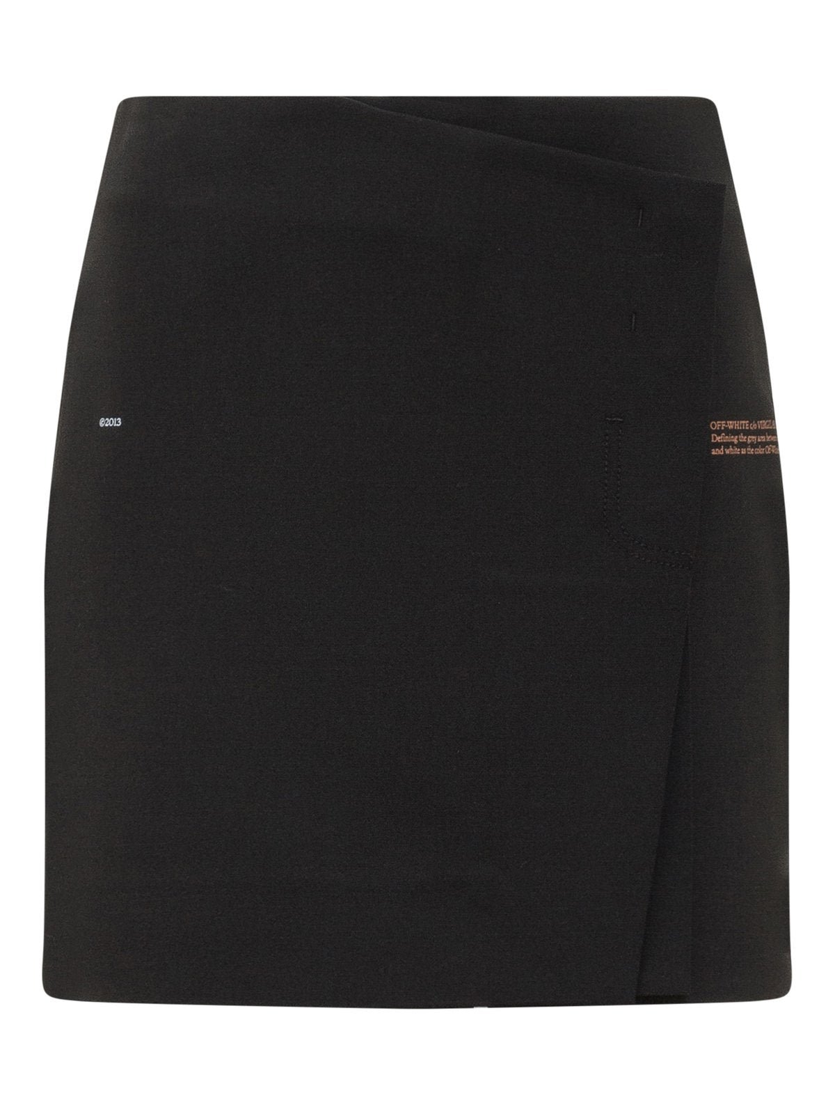 Off-White Logo Print Wrap Mini Skirt