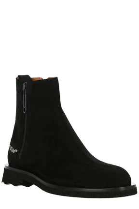 Off-White Logo-Printed Side-Zip Ankle Boots