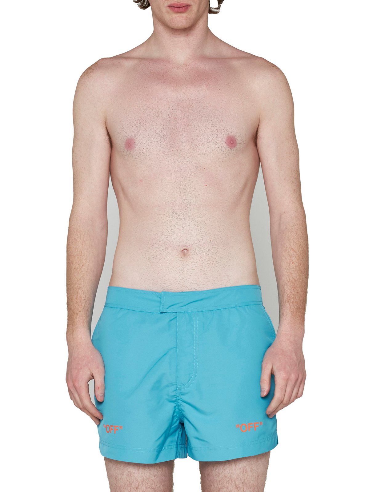 Off-White Logo Printed Swim Shorts