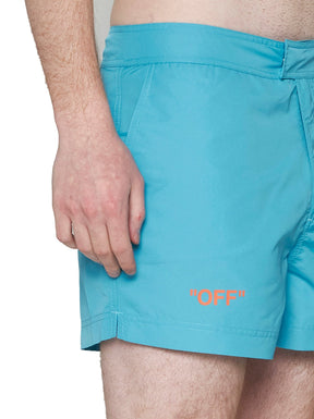 Off-White Logo Printed Swim Shorts