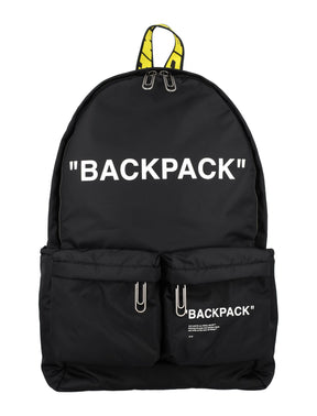 Off-White Logo Printed Zip-Up Backpack