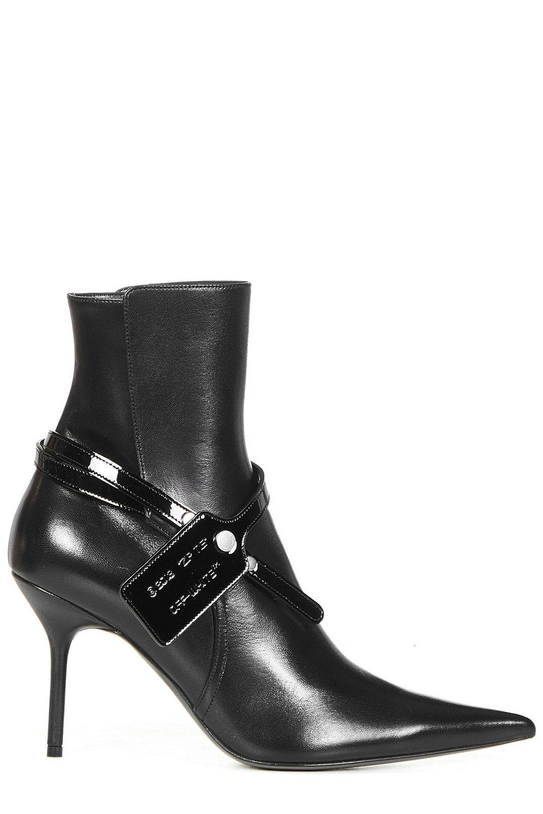 Off-White Logo Tag Pointed Toe Boots