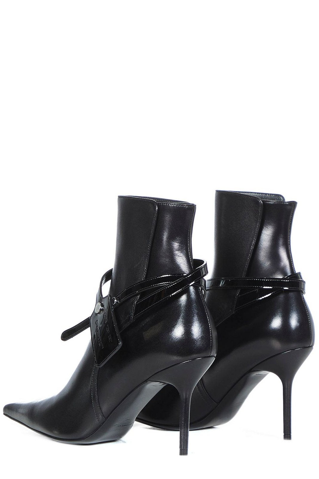 Off-White Logo Tag Pointed Toe Boots