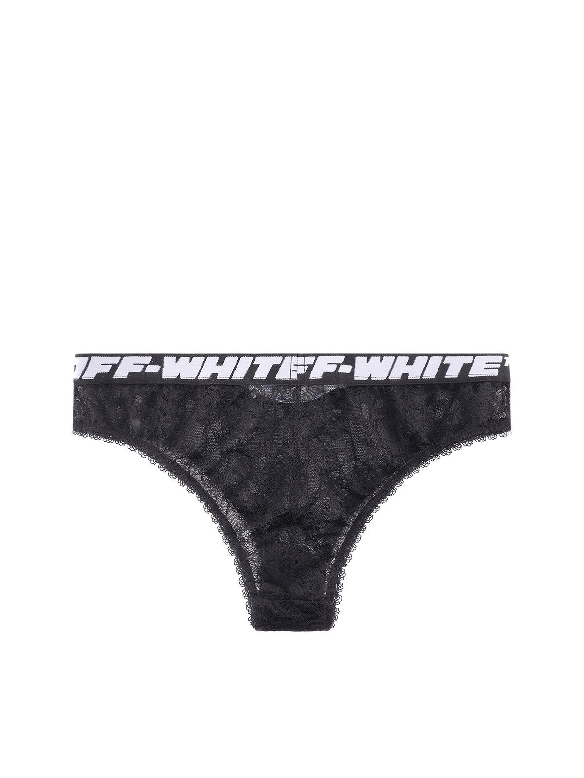 Off-White Logo Waistband Lace Briefs