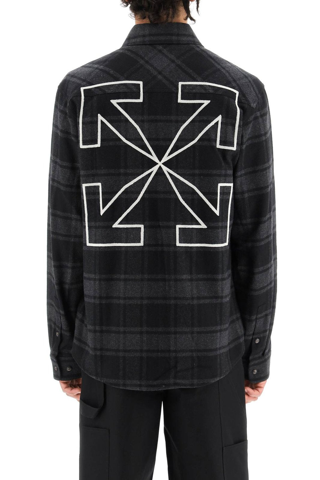Off-White Outline-Arrows Checked Long-Sleeved Shirt