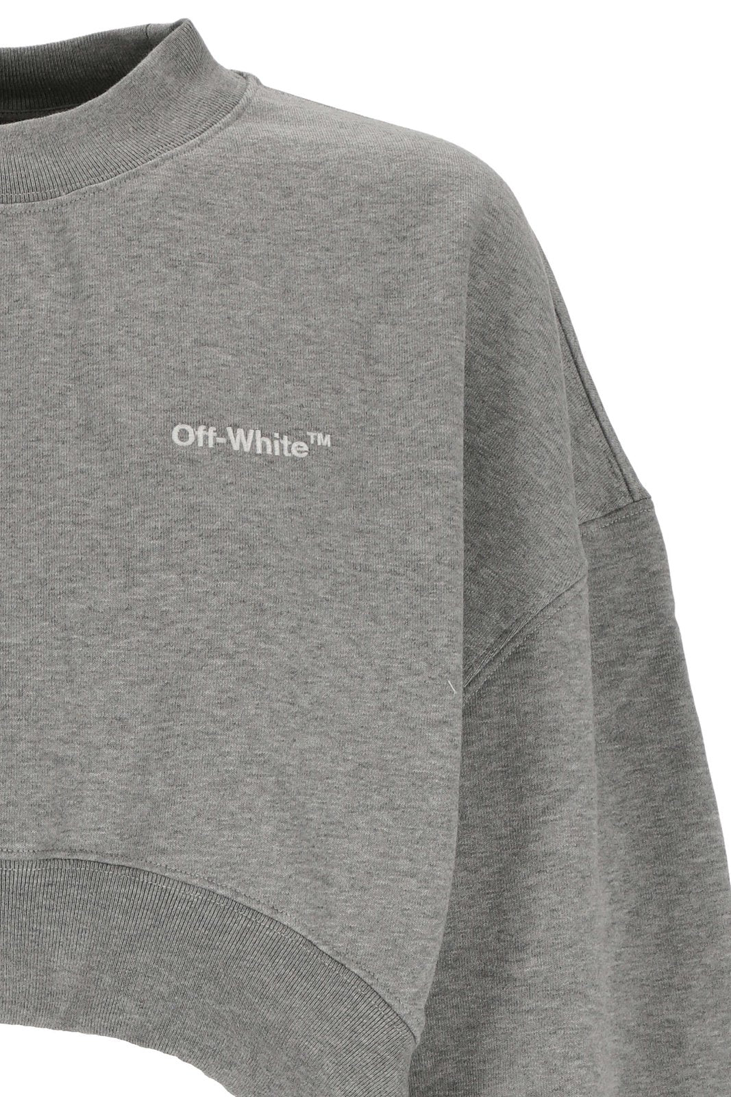 Off-White Oversized-Sleeve Cropped Crewneck Sweatshirt