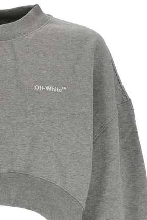 Off-White Oversized-Sleeve Cropped Crewneck Sweatshirt
