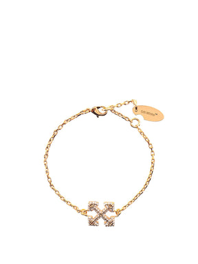 Off-White Pave' Arrow-Plaque Embellished Bracelet