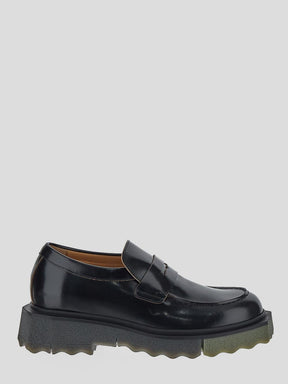 Off-White Pull-On Round-Toe Derby Shoes