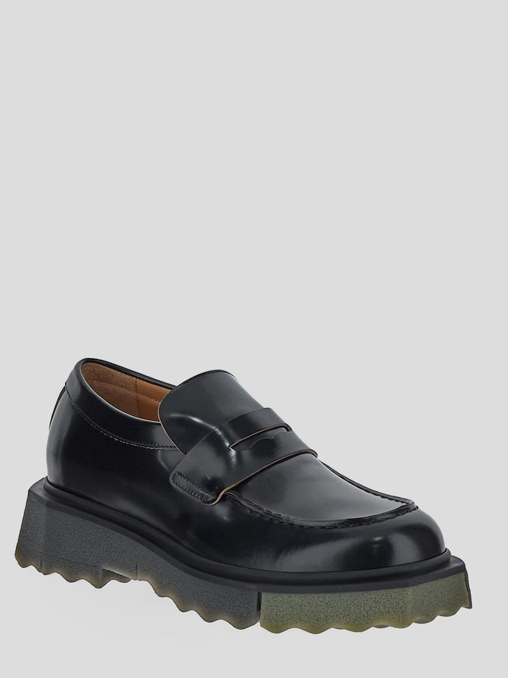 Off-White Pull-On Round-Toe Derby Shoes