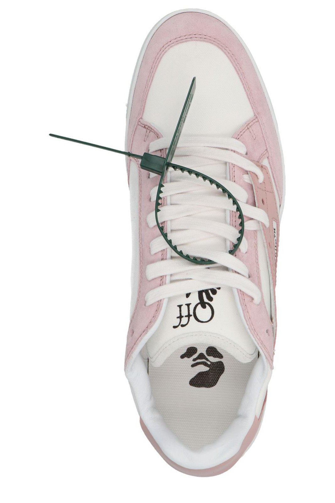 Off-White Round Toe Lace-Up Sneakers