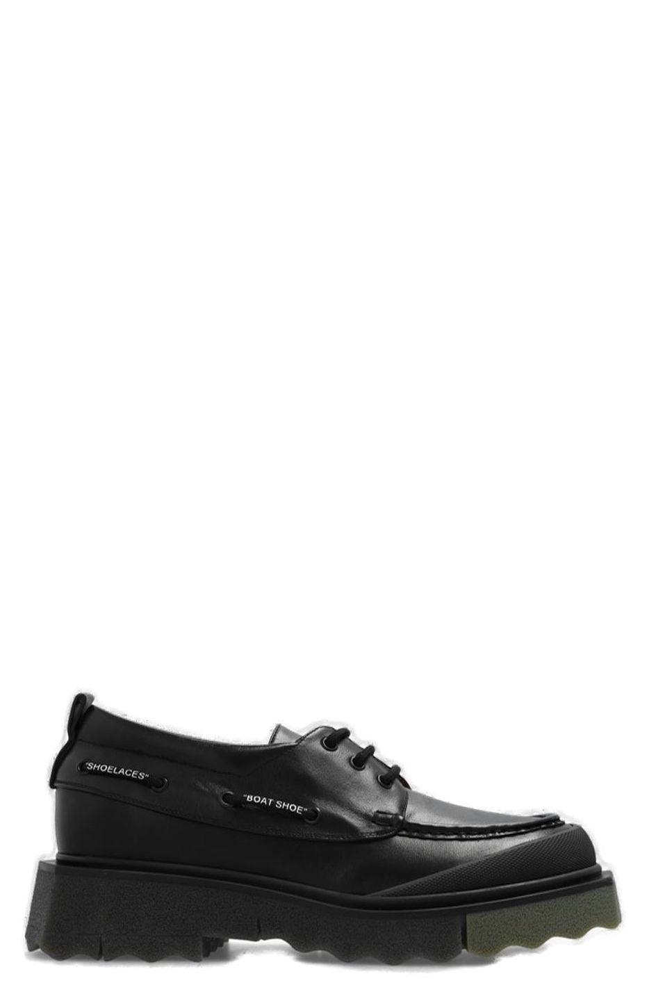 Off-White Sponge Round Toe Lace-Up Derby Shoes