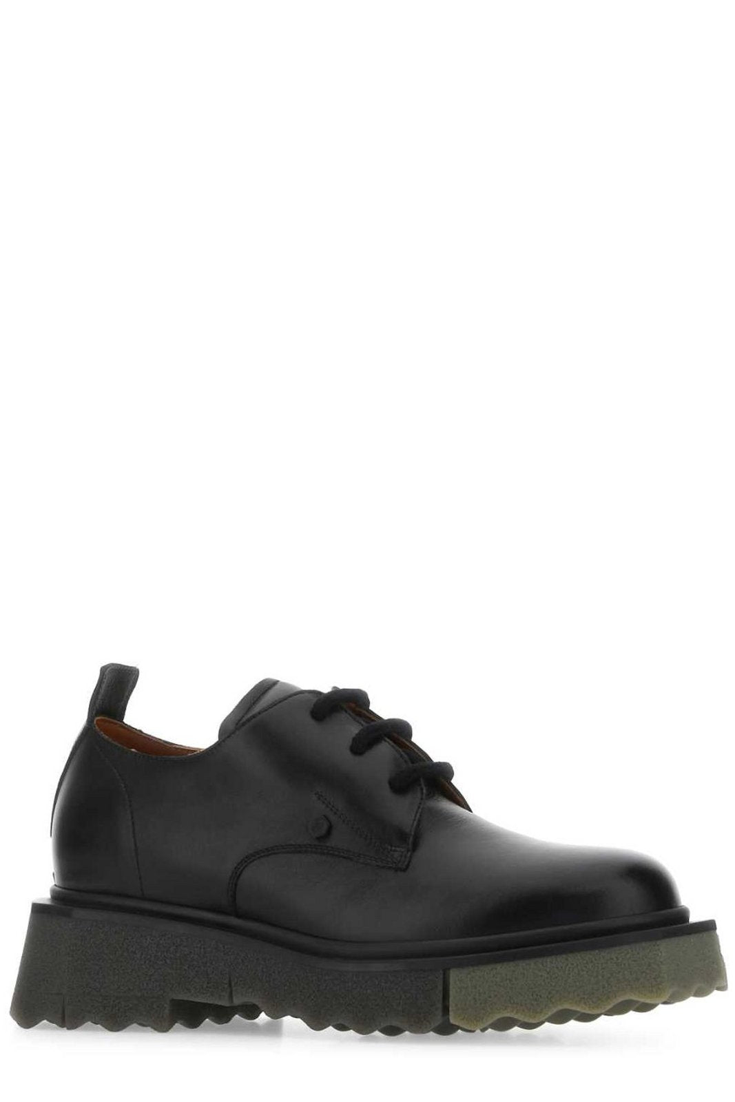 Off-White Round Toe Lace-Up Shoes