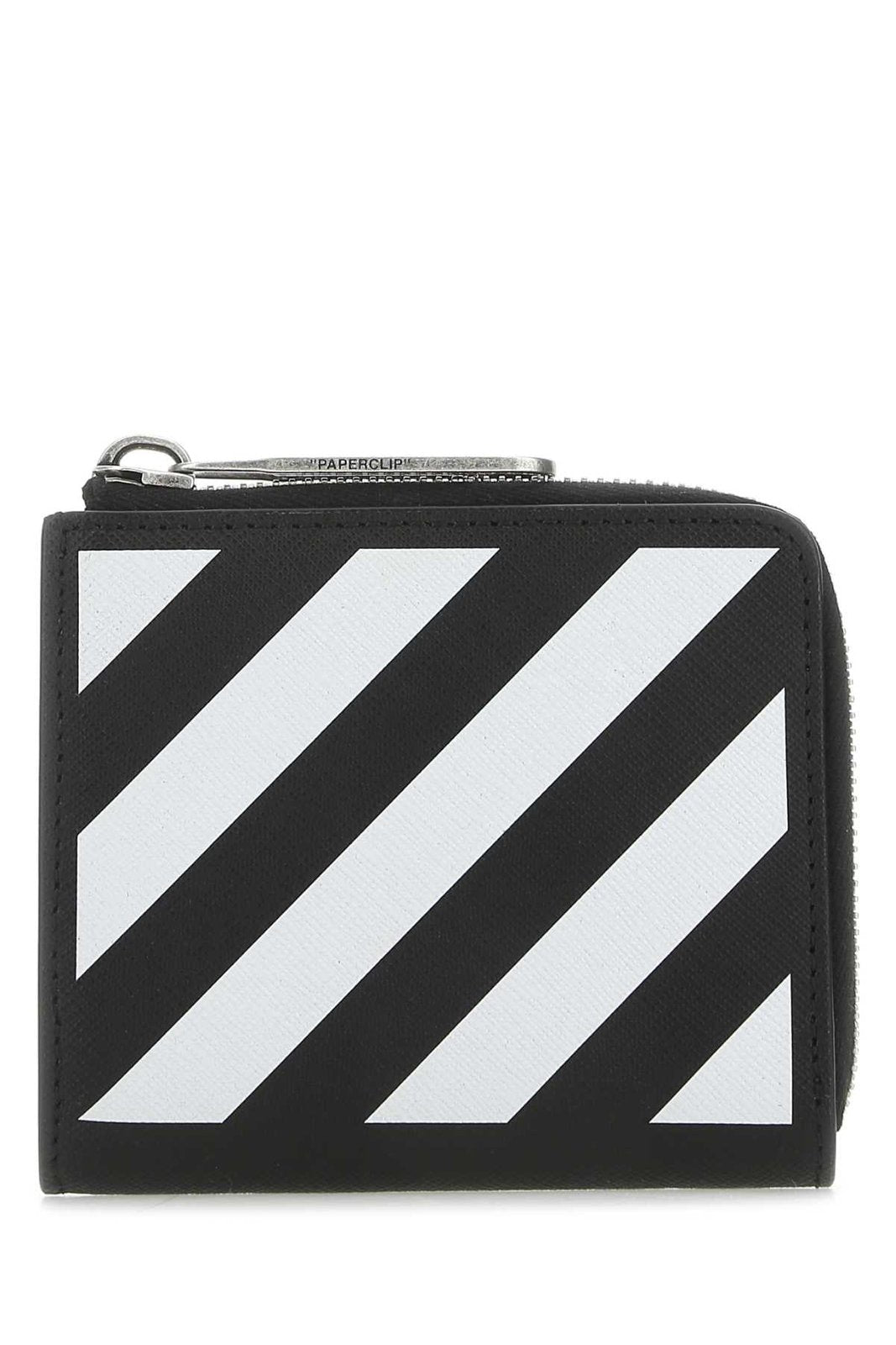Off-White Stripe Detailed Zip-Up Wallet