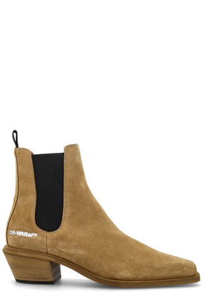 Off-White Texan Pointed Toe Ankle Boots