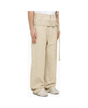 Beige Baggy Trousers